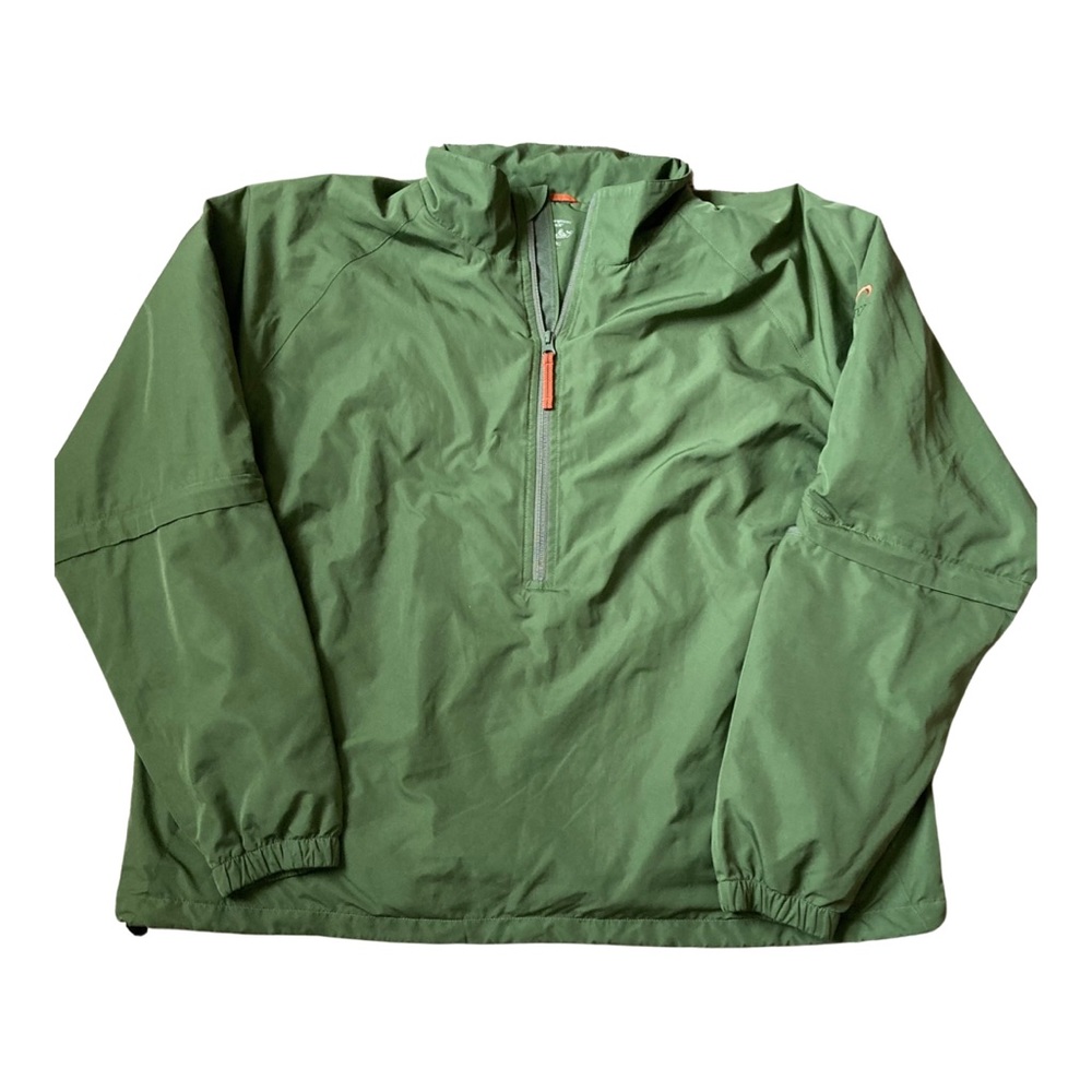 Cabela’s half zip windbreaker jacket xl green orange outdoors